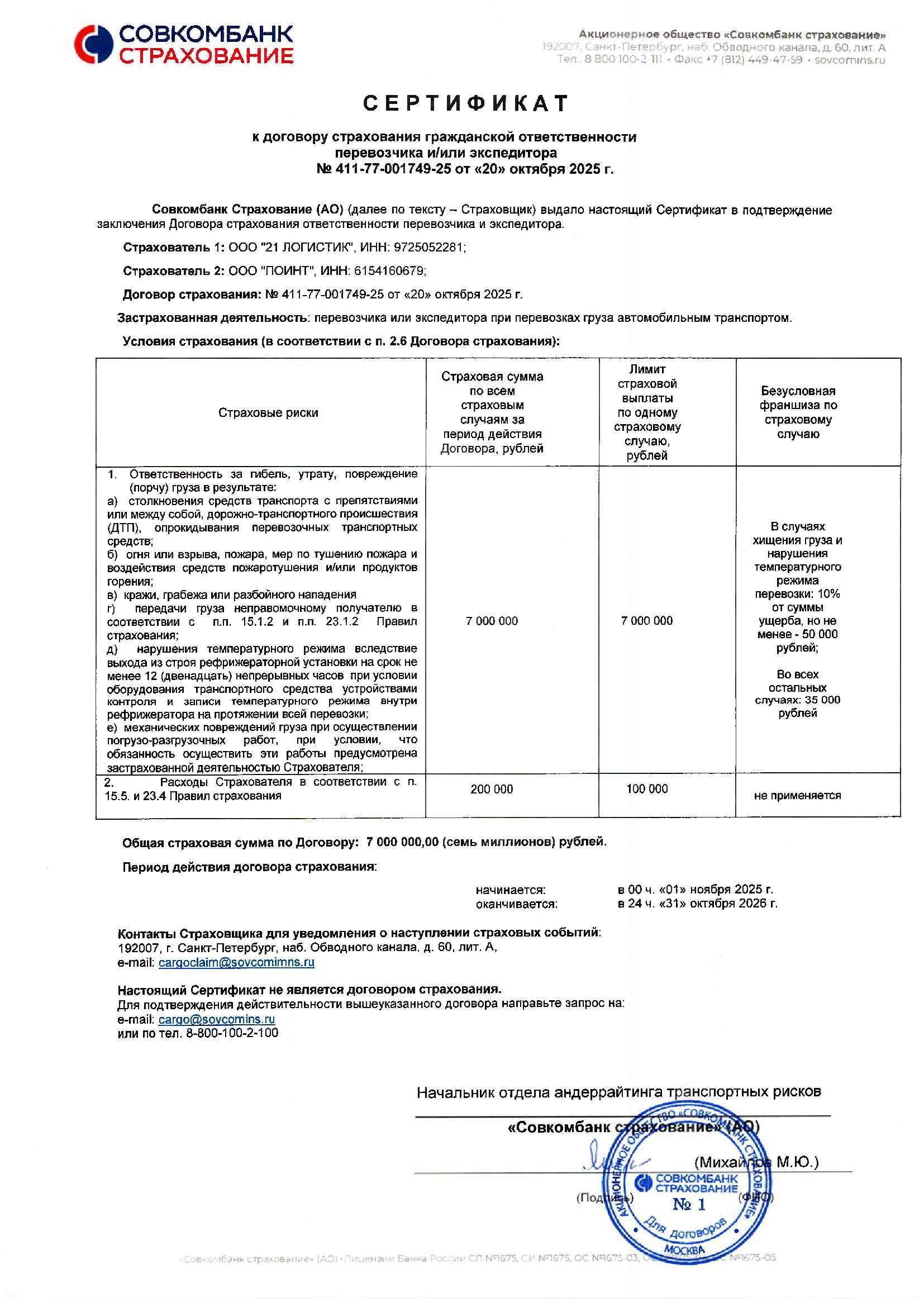 Карточка реквизитов